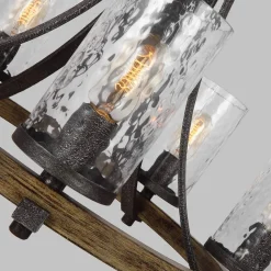 Hängelampen|Esszimmer Lampen*Elstead Kronleuchter Metall Glas D: 61 cm rund Rustikal