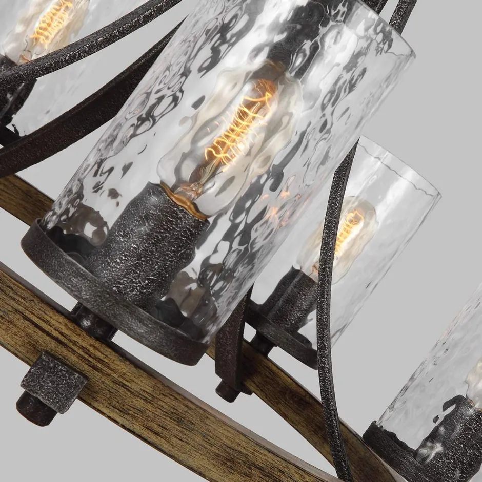 Hängelampen|Esszimmer Lampen*Elstead Kronleuchter Metall Glas D: 61 cm rund Rustikal