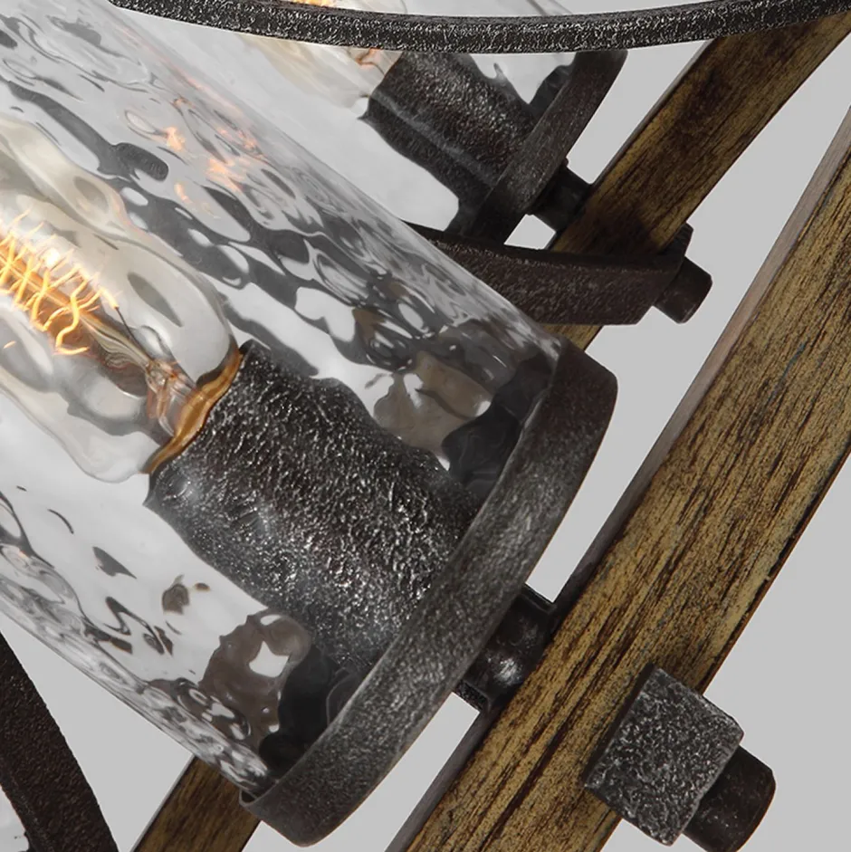 Hängelampen|Esszimmer Lampen*Elstead Kronleuchter Metall Glas D: 61 cm rund Rustikal