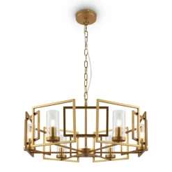 Maytoni Kronleuchter Metall Glas E14 D: 65,6 cm in Gold rund< Hängelampen|Esszimmer Lampen