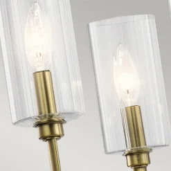 Hängelampen|Jugendstil Lampen*Elstead Kronleuchter Metall Glas B: 68,6 cm Art Déco in Messing CLAVA