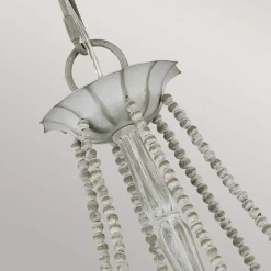 Elstead Kronleuchter Metall Holzperlen 71,1 cm breit Shabby Grau antik< Hängelampen|Schlafzimmer Lampen