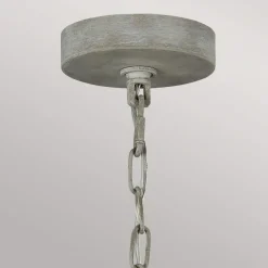 Elstead Kronleuchter Metall Holzperlen 71,1 cm breit Shabby Grau antik< Hängelampen|Schlafzimmer Lampen