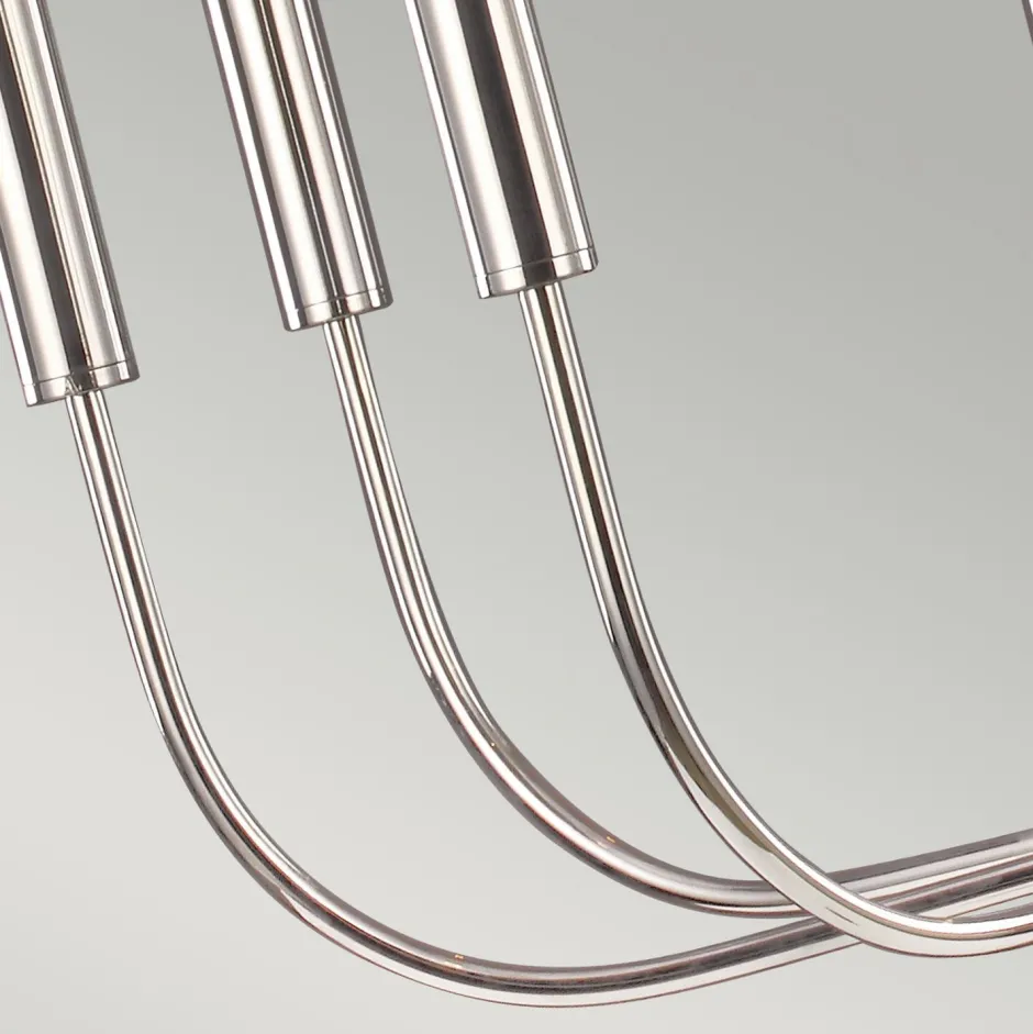 Elstead Kronleuchter Metall Jugendstil in Nickel Ø76cm 9-armig< Wohnzimmerlampen|Jugendstil Lampen