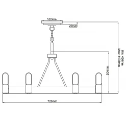 Elstead Kronleuchter Metall rund Ø 72,3 cm H: max. 119,8 cm E27< Hängelampen|Schlafzimmer Lampen