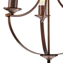 Lamkur Kronleuchter Metall Rustikal Ø 42 cm 3-armig E27 Braun< Bürolampen|Rustikale Lampen