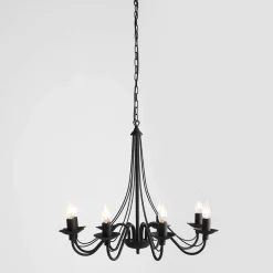 ALDEX Kronleuchter Metall Schwarz Rustikal E14 Esszimmer< Hängelampen|Esszimmer Lampen