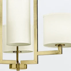 Elstead Kronleuchter Metall Stoff 62,9 cm breit 4x E27 mit Schirm< Hängelampen|Esszimmer Lampen