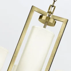 Elstead Kronleuchter Metall Stoff 62,9 cm breit 4x E27 mit Schirm< Hängelampen|Esszimmer Lampen