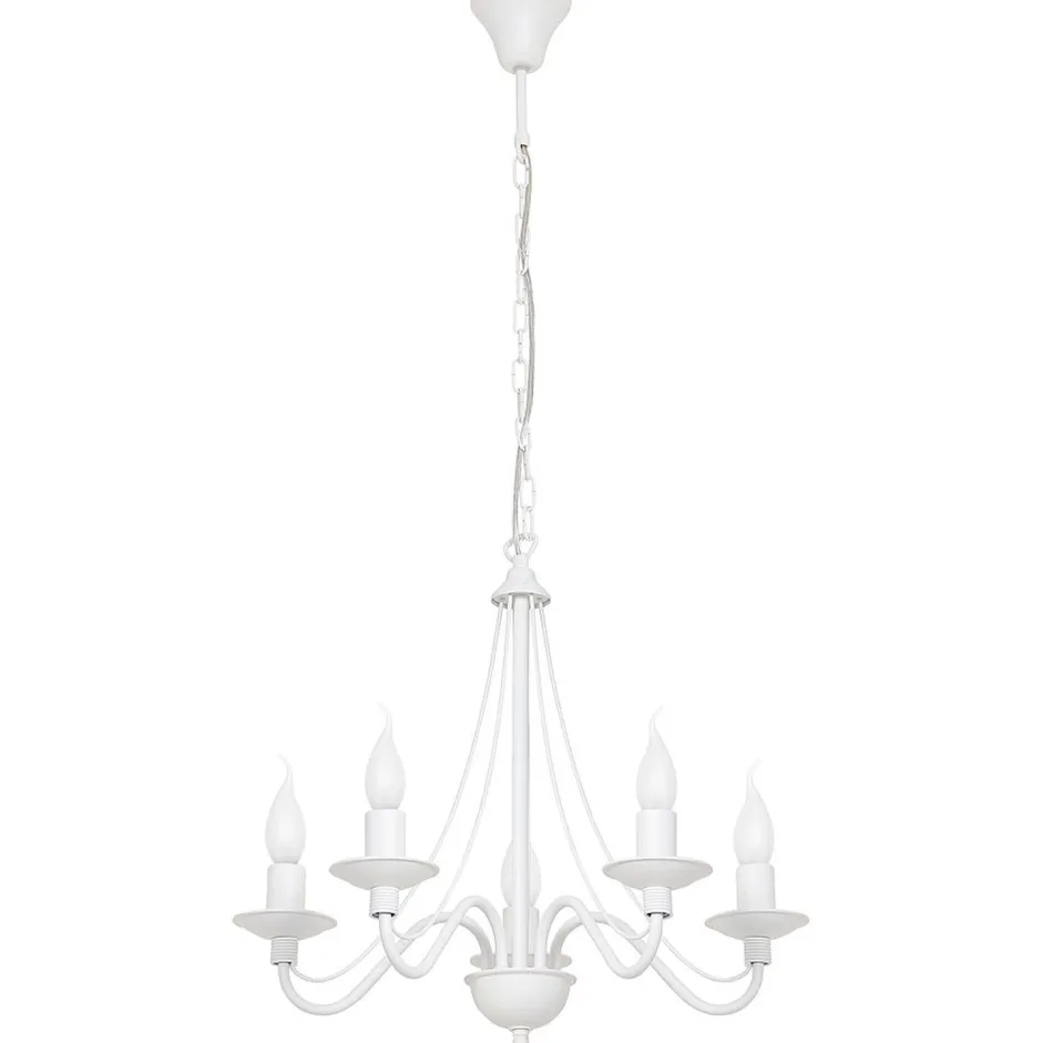 Hängelampen|Esszimmer Lampen*ALDEX Kronleuchter Metall Weiß 5 Arme Rustikal Esszimmer