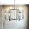 Searchlight Kronleuchter mit Schirm Ø 59,5 cm Glas Metall 6x E14 Modern< Hängelampen|Esszimmer Lampen