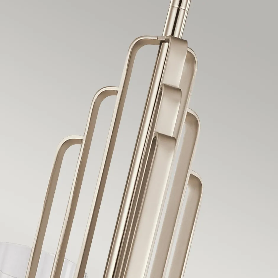 Hängelampen|Esszimmer Lampen*Elstead Kronleuchter mit Schirm Ø 45, 9cm Jugendstil Metall Glas