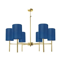 Giovanni Battista Kronleuchter mit Schirm Ø 88 cm Messing Stoff SOFIS< Deckenleuchten|Wandleuchten