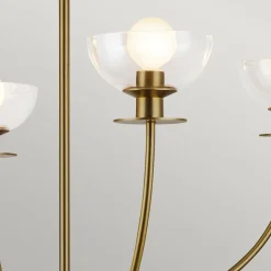Elstead Kronleuchter mit Schirm B: 67,3 cm 4-flammig E14 Metall Glas< Hängelampen|Esszimmer Lampen