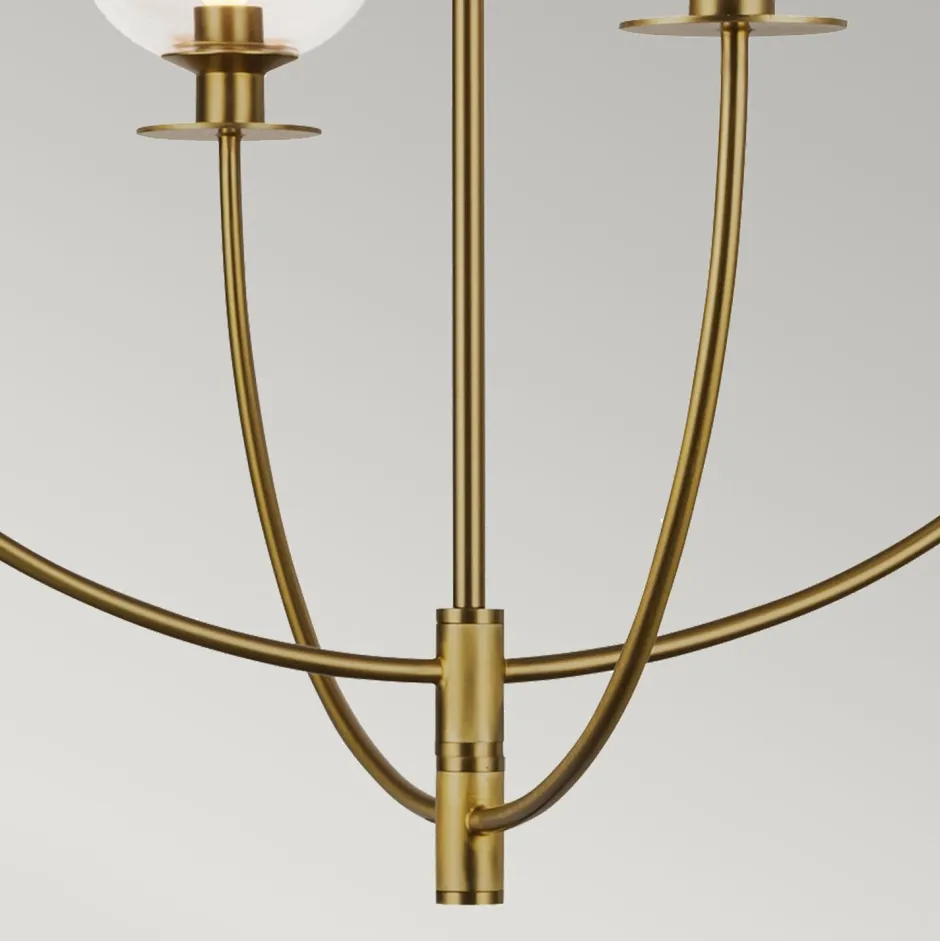 Elstead Kronleuchter mit Schirm B: 67,3 cm 4-flammig E14 Metall Glas< Hängelampen|Esszimmer Lampen