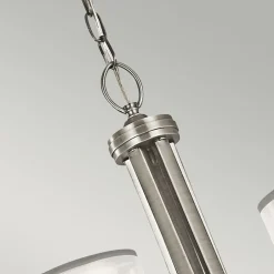 Hängelampen|Moderne Lampen*Elstead Kronleuchter mit Schirm Glas Leinen Metall CANELADO
