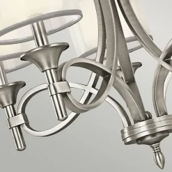 Hängelampen|Moderne Lampen*Elstead Kronleuchter mit Schirm Glas Leinen Metall CANELADO