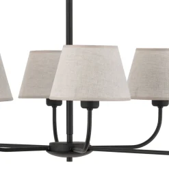 Deckenleuchten|Schlafzimmer Lampen*TK Lighting Kronleuchter mit Schirm groß 6-armig E27 100 cm lang