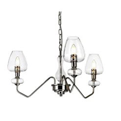 Elstead Kronleuchter mit Schirm in Nickel 3-armig Metall Glas< Glaslampen|Kronleuchter