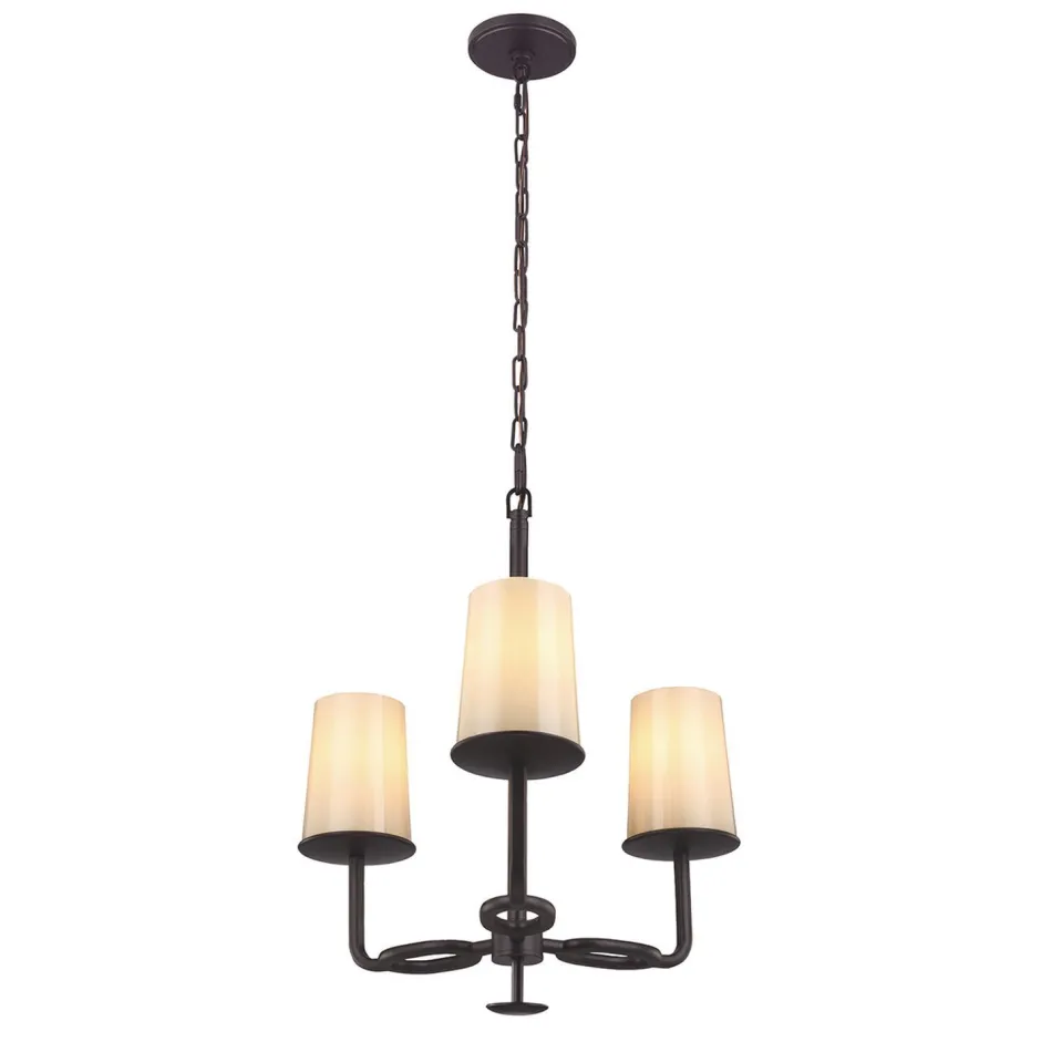 Elstead Kronleuchter mit Schirm in Creme Bronze Glas Metall< Glaslampen|Lampe Landhausstil