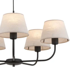 TK Lighting Kronleuchter Modern Metall Stoff Schirm 5-flammig E27< Wohnzimmerlampen|Stofflampen