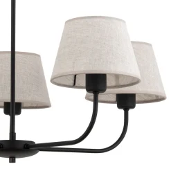 TK Lighting Kronleuchter Modern Metall Stoff Schirm 5-flammig E27< Wohnzimmerlampen|Stofflampen