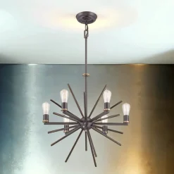 Moderne Lampen|Designerlampen*Elstead Kronleuchter NELI in Bronze Alt Ø65cm Lampe