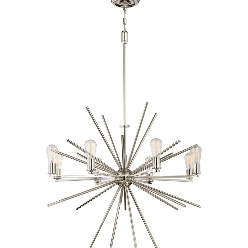 Elstead Kronleuchter NELI in Silber Ø86cm 6xE27 Lampe< Moderne Lampen|Designerlampen