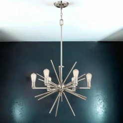Moderne Lampen|Designerlampen*Elstead Kronleuchter NELI in Silber Ø65cm kürzbar Lampe