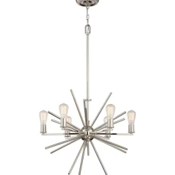 Moderne Lampen|Designerlampen*Elstead Kronleuchter NELI in Silber Ø65cm kürzbar Lampe