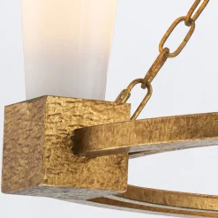 Hängelampen|Wohnzimmerlampen*Elstead Kronleuchter Ring Metall Glas B: 66 cm H: max. 188 cm 3x E27