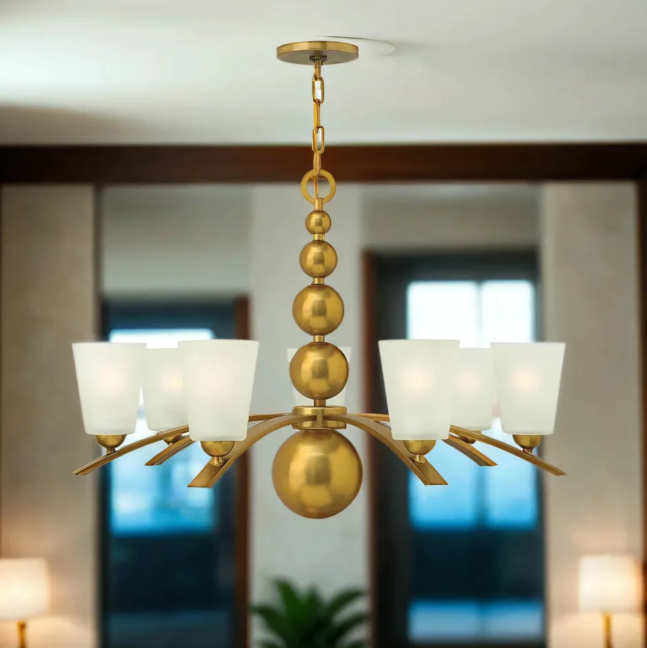 Hängelampen|Vintage Lampen*Elstead Kronleuchter ROMINA in Messing Ø81cm kürzbar Lampe