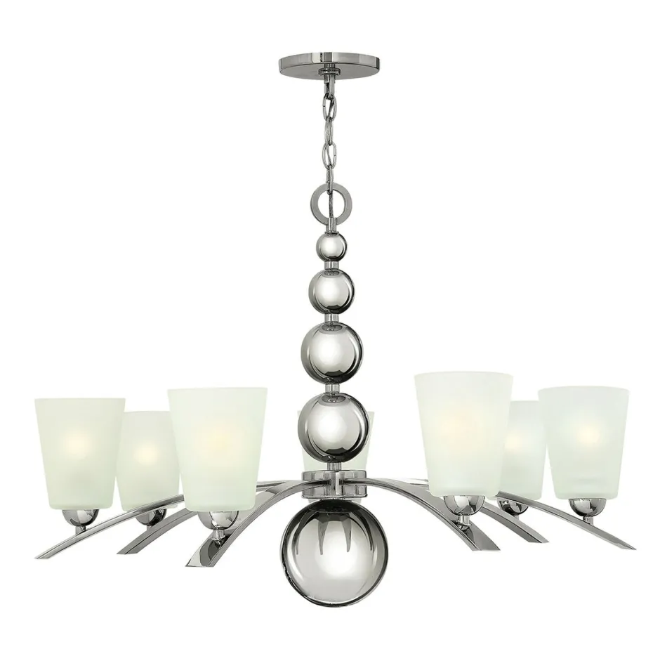 Hängelampen|Vintage Lampen*Elstead Kronleuchter ROMINA in Nickel Ø81cm kürzbar Lampe