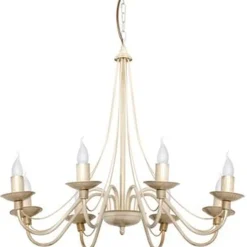 Hängelampen|Esszimmer Lampen*ALDEX Kronleuchter ROSABELLA Creme Rustikal Wohnzimmer