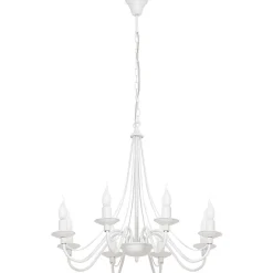 ALDEX Kronleuchter ROSABELLA Weiß 8-flammig E14 Rustikal< Hängelampen|Esszimmer Lampen