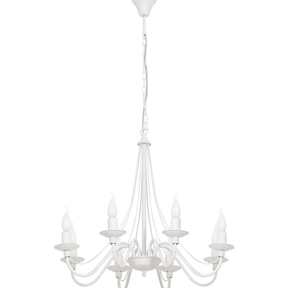 ALDEX Kronleuchter ROSABELLA Weiß 8-flammig E14 Rustikal< Hängelampen|Esszimmer Lampen