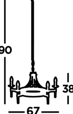 Searchlight Kronleuchter rund Ø 67 cm Schmiedeeisen massiv 5x E14< Hängelampen|Esszimmer Lampen
