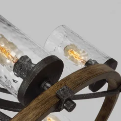 Elstead Kronleuchter Rustikal Glas Metall E27 D: 77,2 cm rund< Hängelampen|Esszimmer Lampen