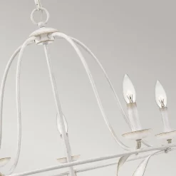 Elstead Kronleuchter Rustikal Shabby Weiß Ø 63,6 cm 5x E14< Hängelampen|Esszimmer Lampen