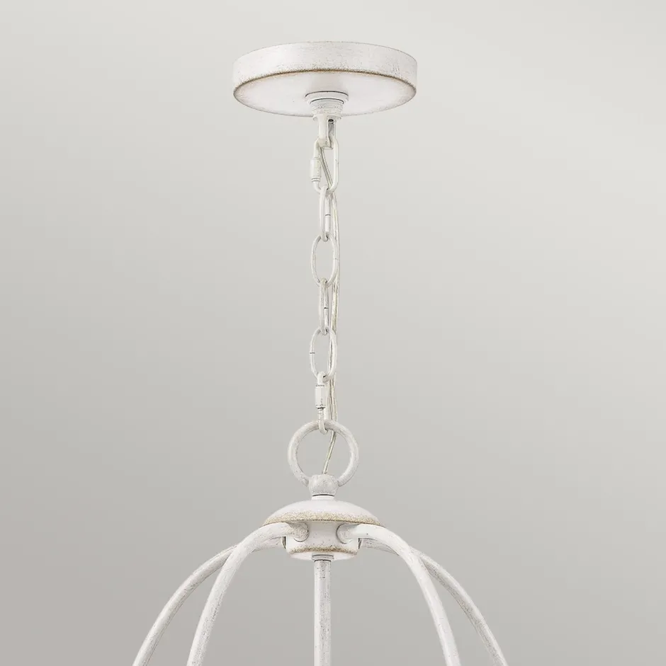 Elstead Kronleuchter Rustikal Shabby Weiß Ø 63,6 cm 5x E14< Hängelampen|Esszimmer Lampen