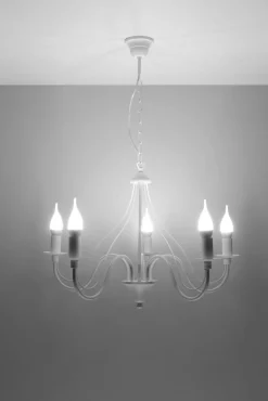 Sollux Kronleuchter rustikal Weiß< Hängelampen|Rustikale Lampen