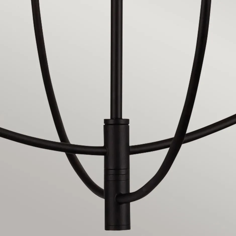 Hängelampen|Esszimmer Lampen*Elstead Kronleuchter Schwarz Metall Glas 67,3 cm breit 4x E14