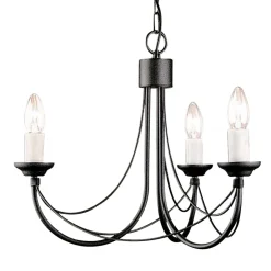 Rustikale Lampen|Designerlampen*Elstead Kronleuchter Schwarz Metall rustikales Design