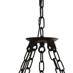 Wohnzimmerlampen|Rustikale Lampen*Searchlight Kronleuchter Schwarz Rustikal Schmiedeeisen Ø 54 cm 5x E14