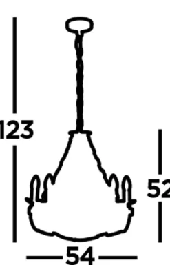 Wohnzimmerlampen|Rustikale Lampen*Searchlight Kronleuchter Schwarz Rustikal Schmiedeeisen Ø 54 cm 5x E14