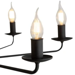 TK Lighting Kronleuchter Schwarz Rustikal 5-flammig E27 Metall< Hängelampen|Kronleuchter