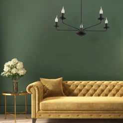 TK Lighting Kronleuchter Schwarz Rustikal 5-flammig E27 Metall< Hängelampen|Kronleuchter