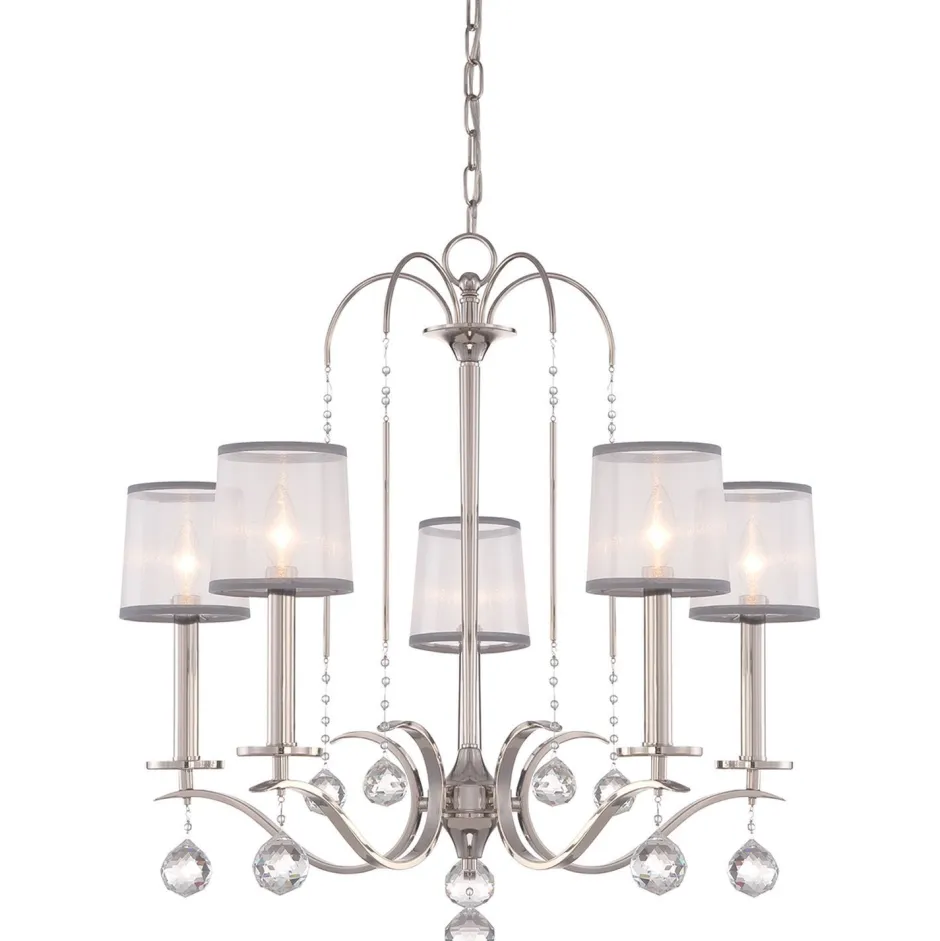 Elstead Kronleuchter TAZIA in Silber Antik kürzbar Lampe< Hängelampen|Esszimmer Lampen