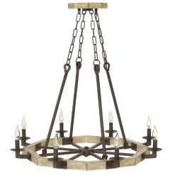 Elstead Kronleuchter VIVIA Holz 6xE14 kürzbar Ø63cm Lampe< Esszimmer Lampen|Hängelampen