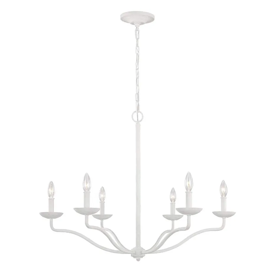 Elstead Kronleuchter Weiß Metall E14 B: 82,9 cm groß Landhausstil< Wohnzimmerlampen|Esszimmer Lampen